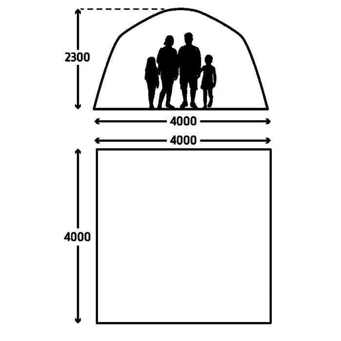Rifugio gonfiabile - KAMPA - AIR Shleter 400 - 4 x 4 m - Grigio e nero