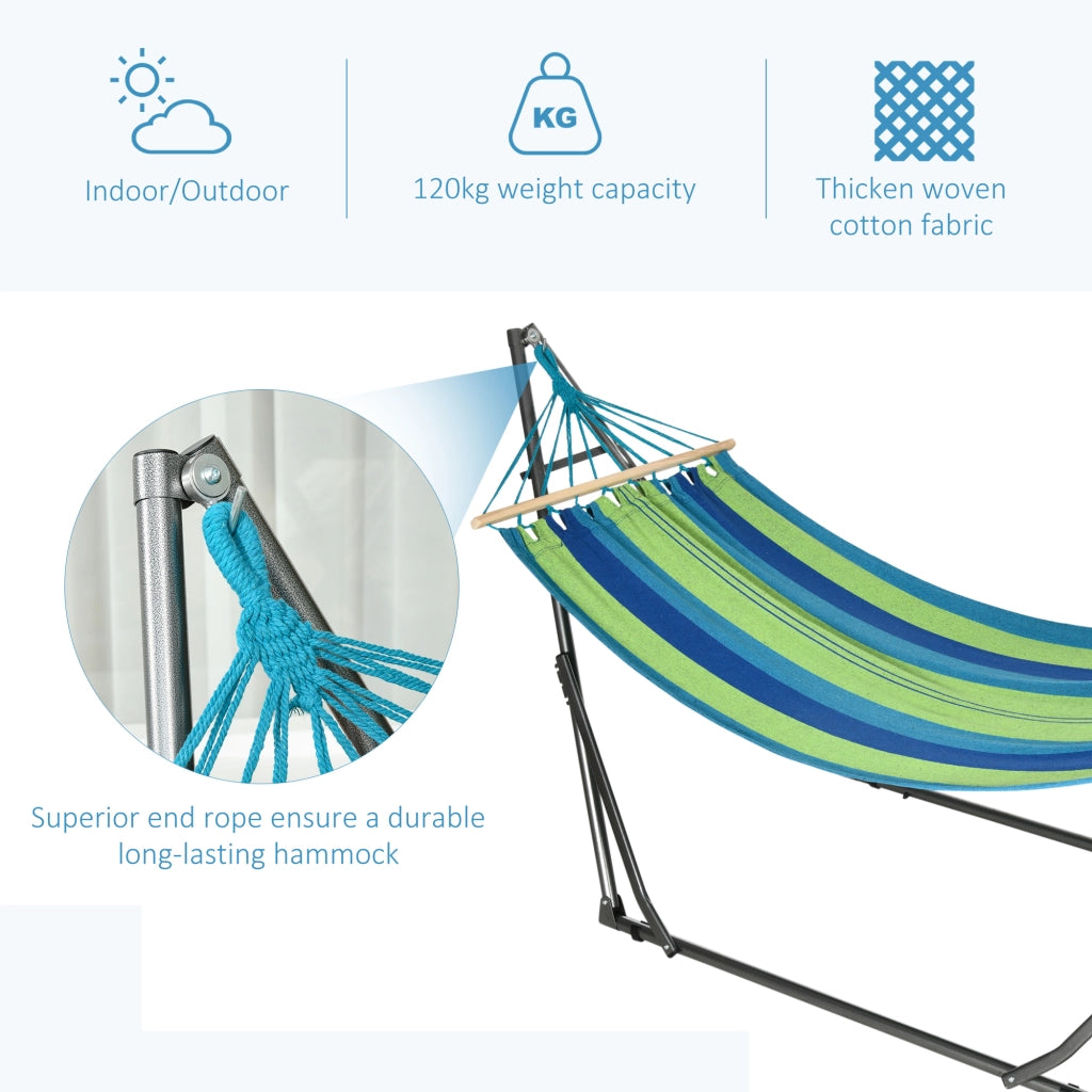 EasyComfort Supporto con Amaca Autoportante Pieghevole in Cotone e Acciaio, 270x100x94cm