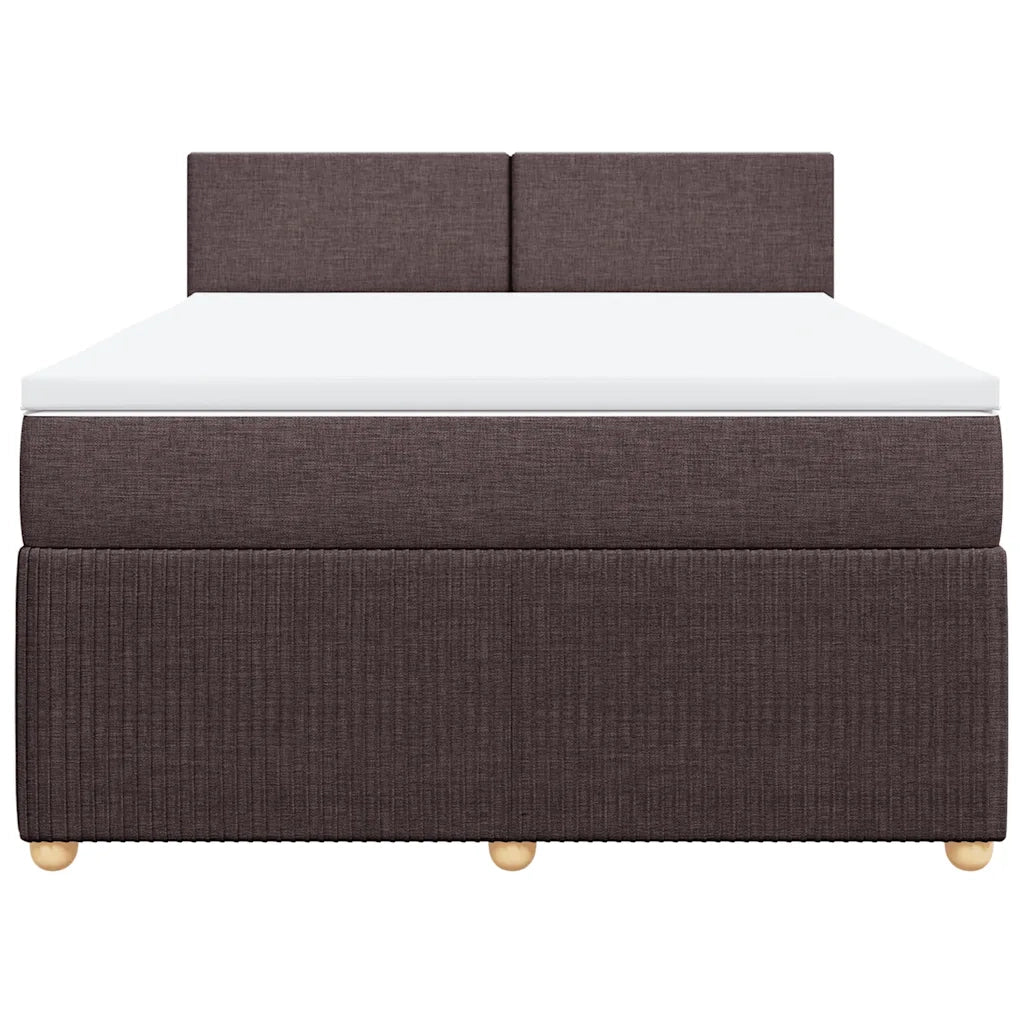 Giroletto a Molle con Materasso Marrone Scuro 160x200cm Tessuto 3289803