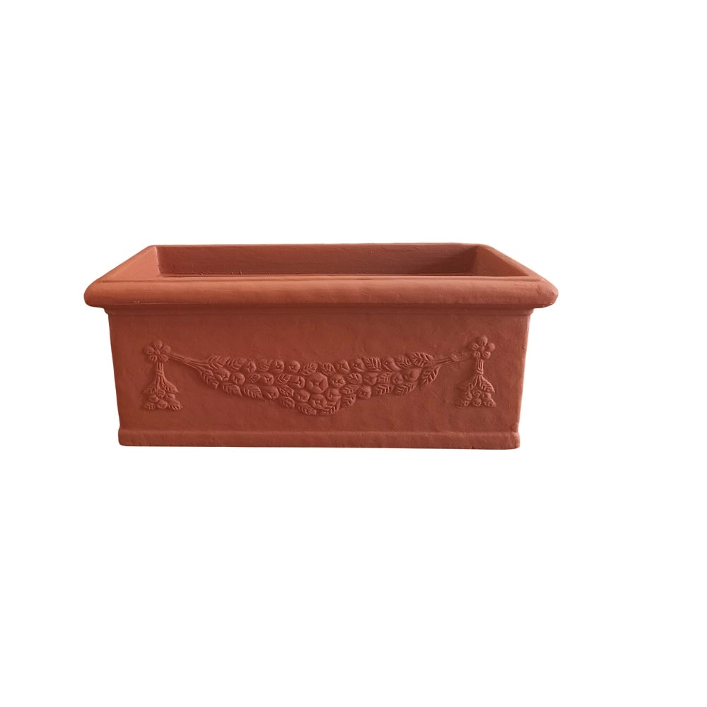 Garden Italia Fioriera Festonata GCF 80×33 cm in Resina  – Made in Italy, Resistente al Gelo e Antiurto Colore: TERRACOTTA