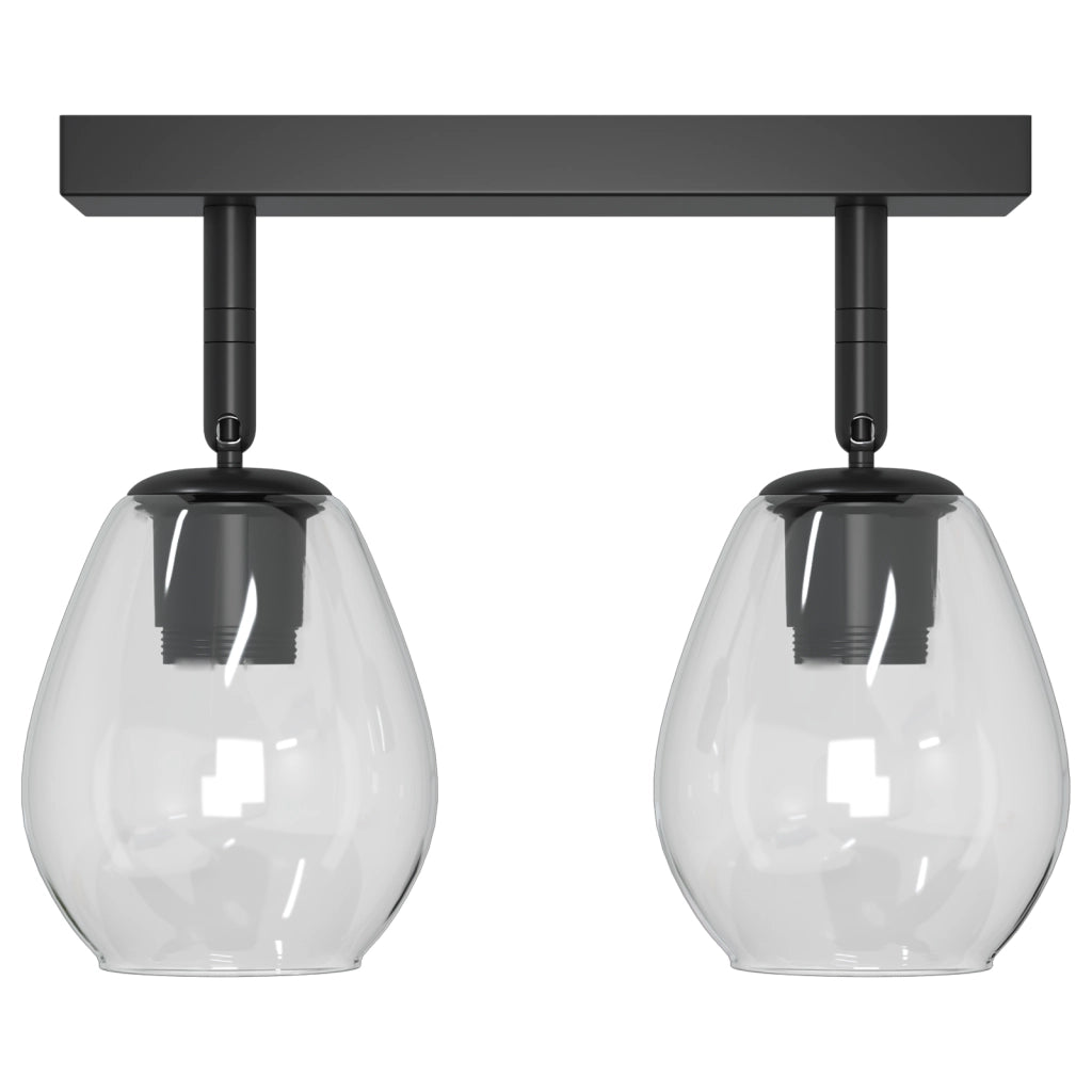 Lampade da soffitto con paralume in vetro regolabile Anthracite E27