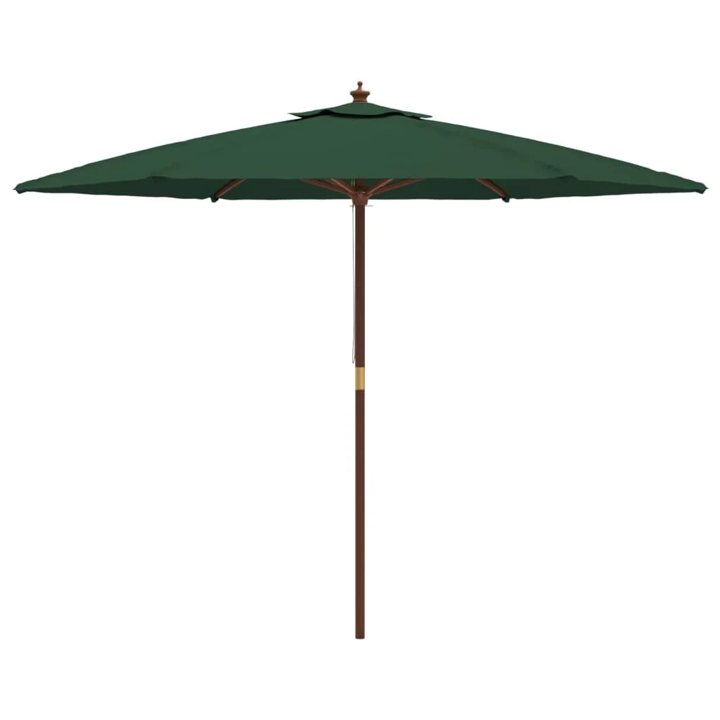 Ombrellone da giardino con palo in legno 299 x 240 cm verde 02_0008369