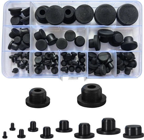 Stoppi di gomma per fessure in silicone, 82 pezzi, forma T, gomma per sigillatura, piastrelle di stop per fessure, tubi di sigillatura in gomma, impermeabili, diametri vari (3-20 mm)