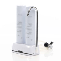 Naturewater Filtro acqua NW-2-CTOUF, Sistema di filtrazione a 2 livelli con cartucce, Filtro da banco