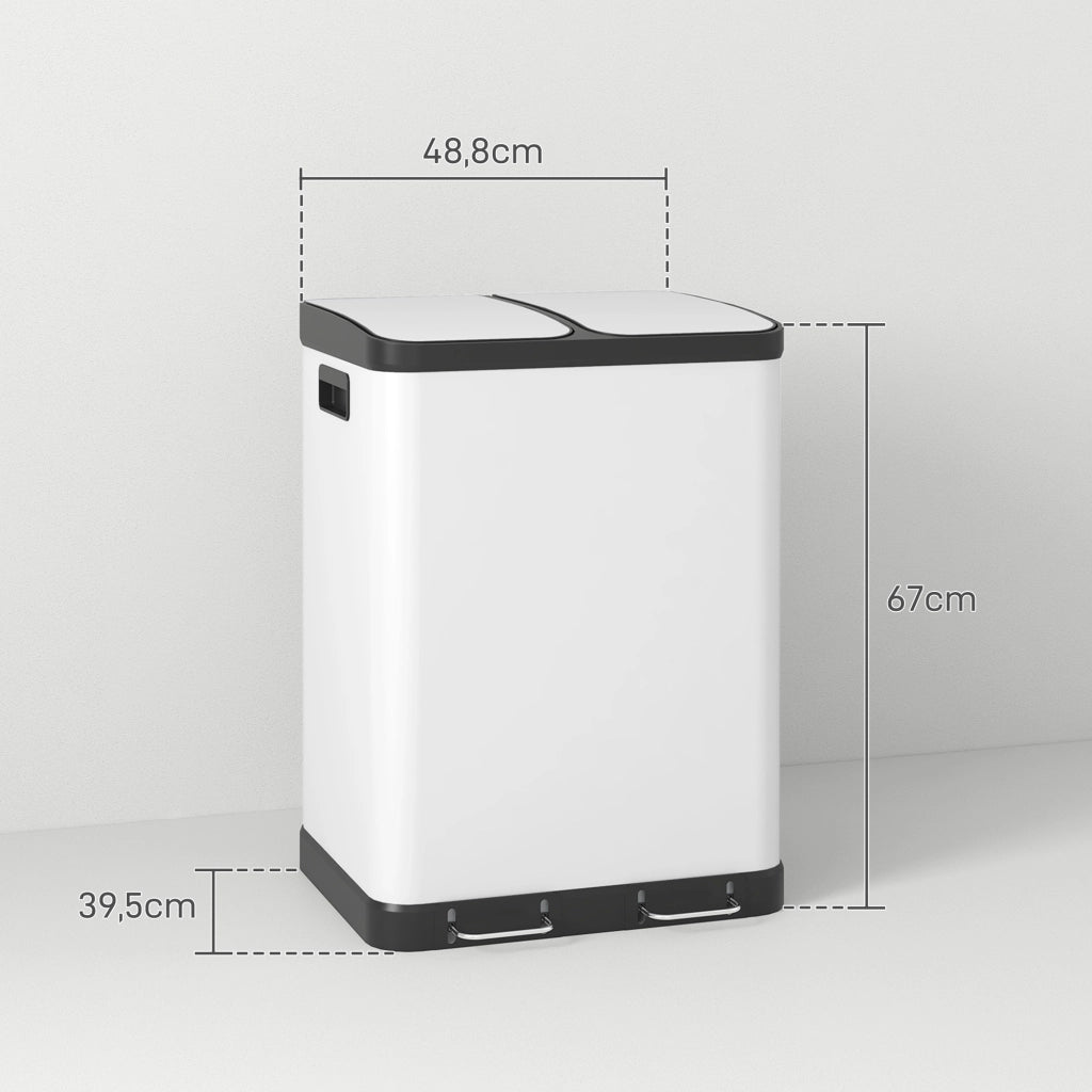 Bidone doppio 2x30L con pedale ¨C zephmum ¨C grigio antracite
