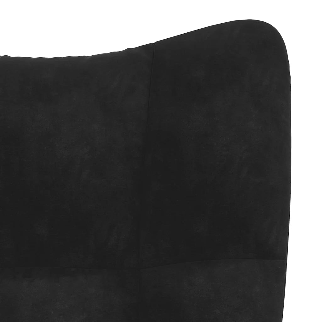 Poltrona Relax | Sedia Relax con Poggiapiedi Nero in Velluto