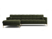 Cosmopolitan Design - Divano angolare sinistro "Bali" 5 posti in tessuto strutturato verde 