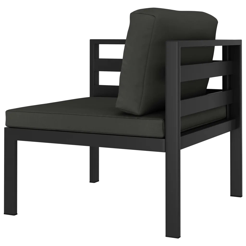 Set Divani da Giardino 8 pz con Cuscini in Alluminio Antracite 3107829