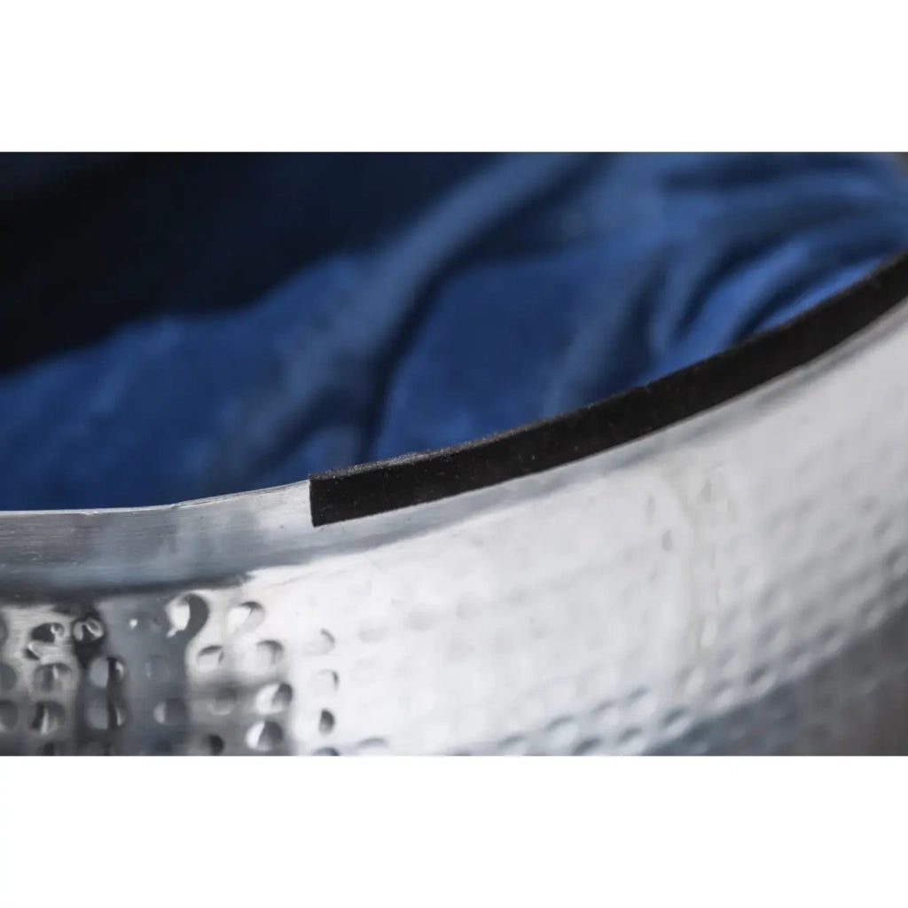 Tavolino basso TRIANE 70 cm argento martellato - Alluminio lucido effetto colpi di martello