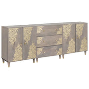 Set di Armadi da Bagno 3 pcs Grigio e Oro 180 x 33 x 75 cm