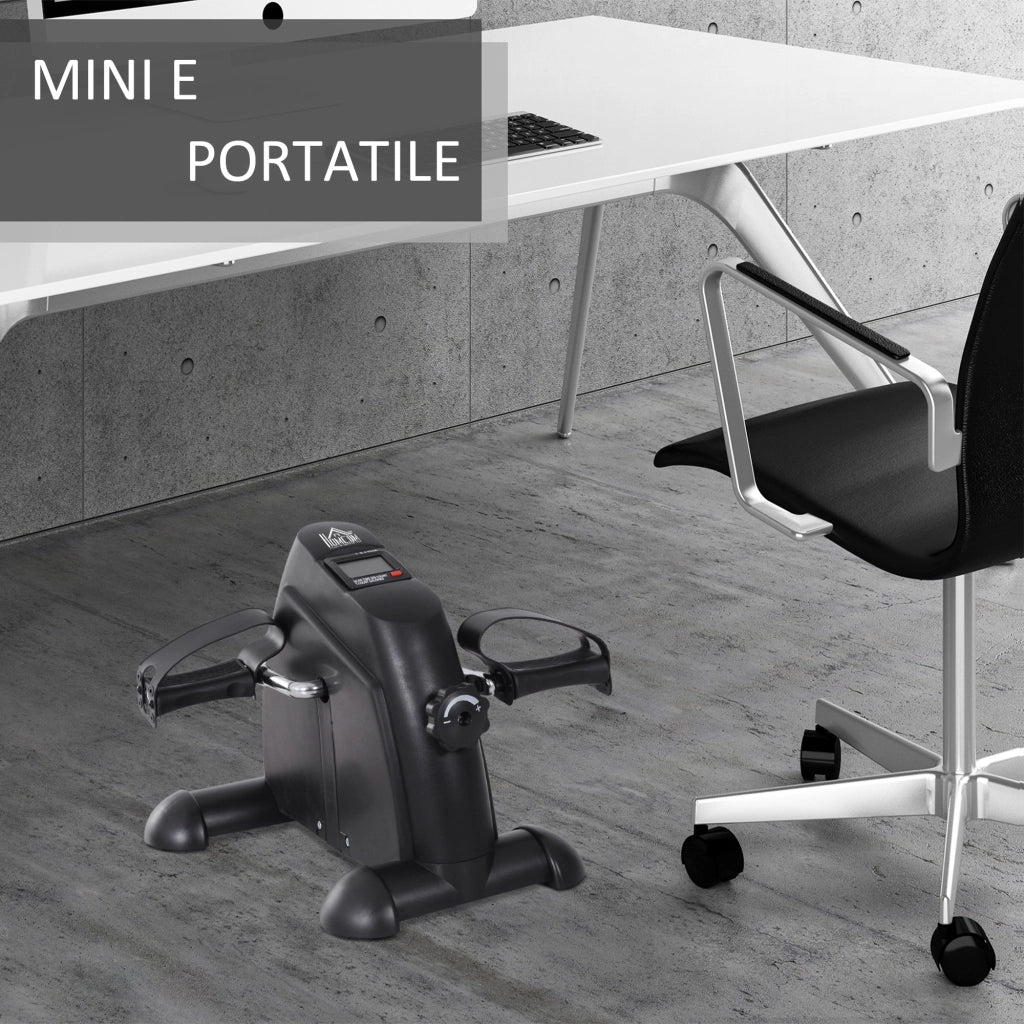 Easycomfort Mini Cyclette Portatile per l'Allenamento di Gambe per Braccia con Display LCD TPR, PP, PP, ruota in ghisa 35 x 40 x 31 cm Nero