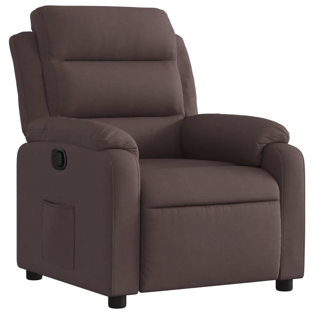 Poltrona Reclinabile Marrone Scuro in Tessuto 373467