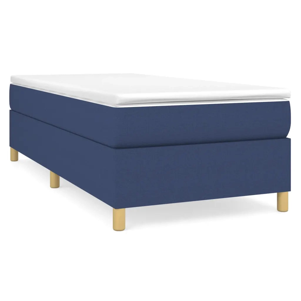 Struttura Letto a Rete a Molle-Giroletto Blu 90x200 cm in Tessuto 435921