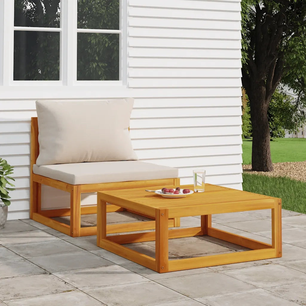 Salotto da Giardino-Set Divani da Giardino 2pz con Cuscini Legno Massello di Acacia 634527