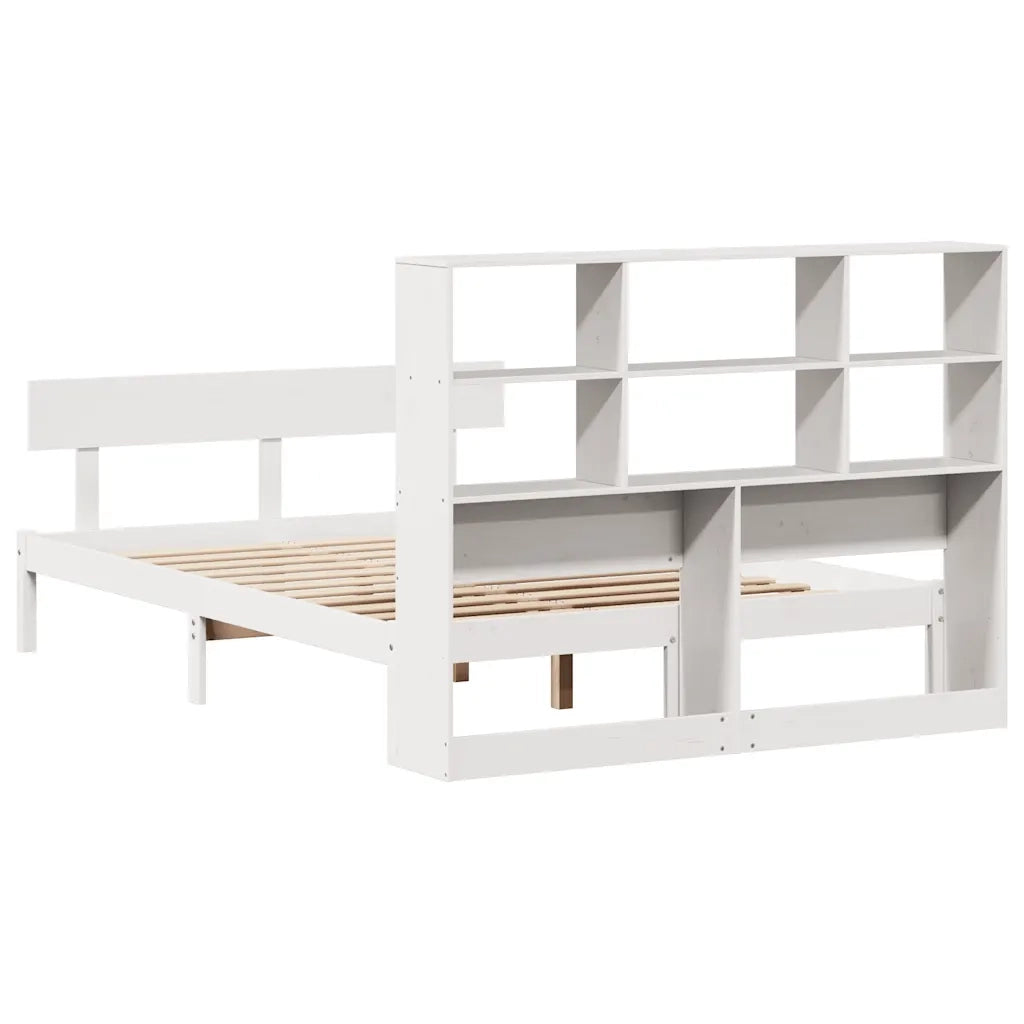 Letto Libreria senza Materasso Bianco 120x190 cm Legno di Pino 3321797