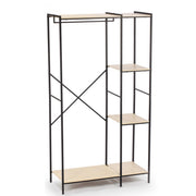 MAURY'S WOOD GUARDAROBA CON STRUTTURA IN ACCIAIO NERO 90 X 40 X 165 CM