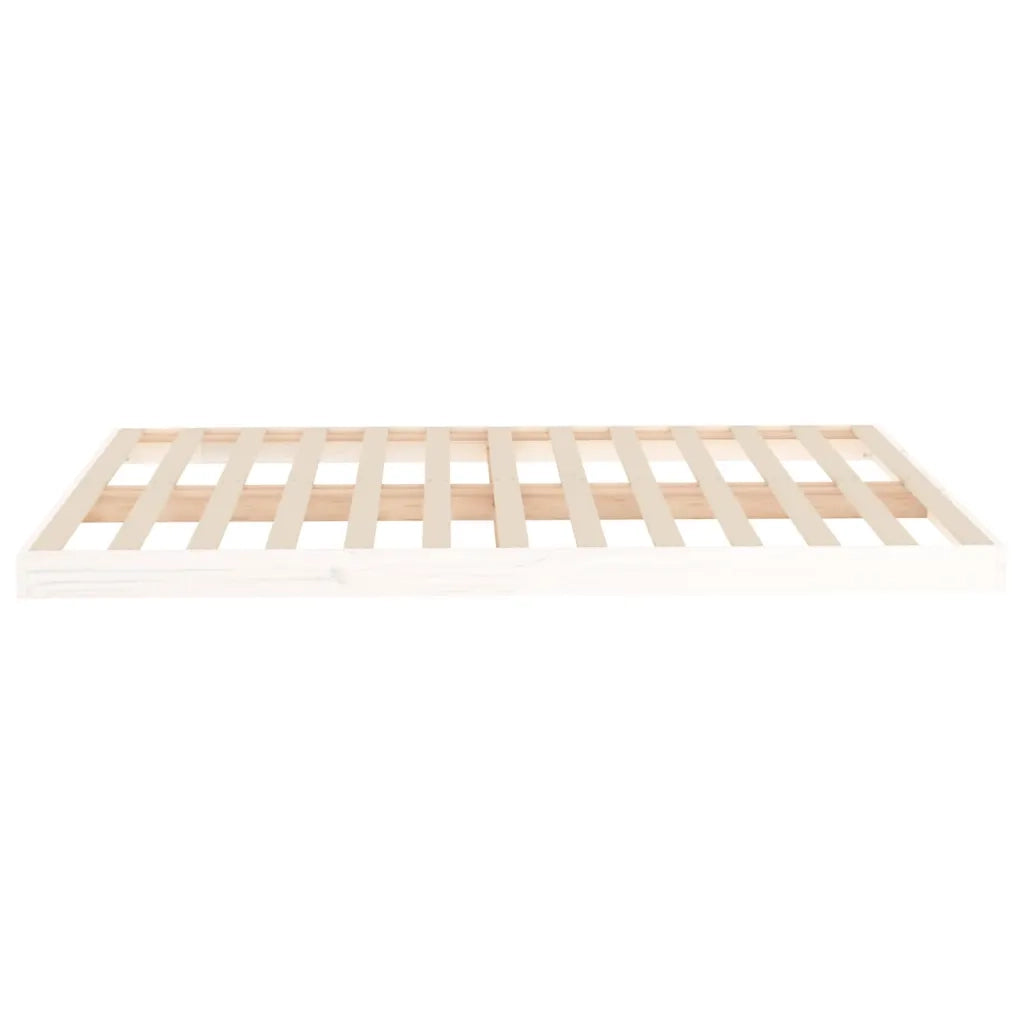 Letto senza Materasso Bianco 140x190 cm Legno Massello di Pino 823465