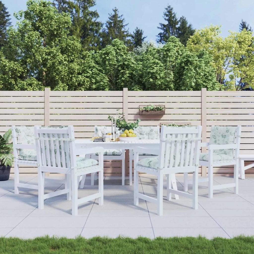 Cuscino da Esterno 6 pcs Bianco 100 x 50 x 7 cm Tessuto