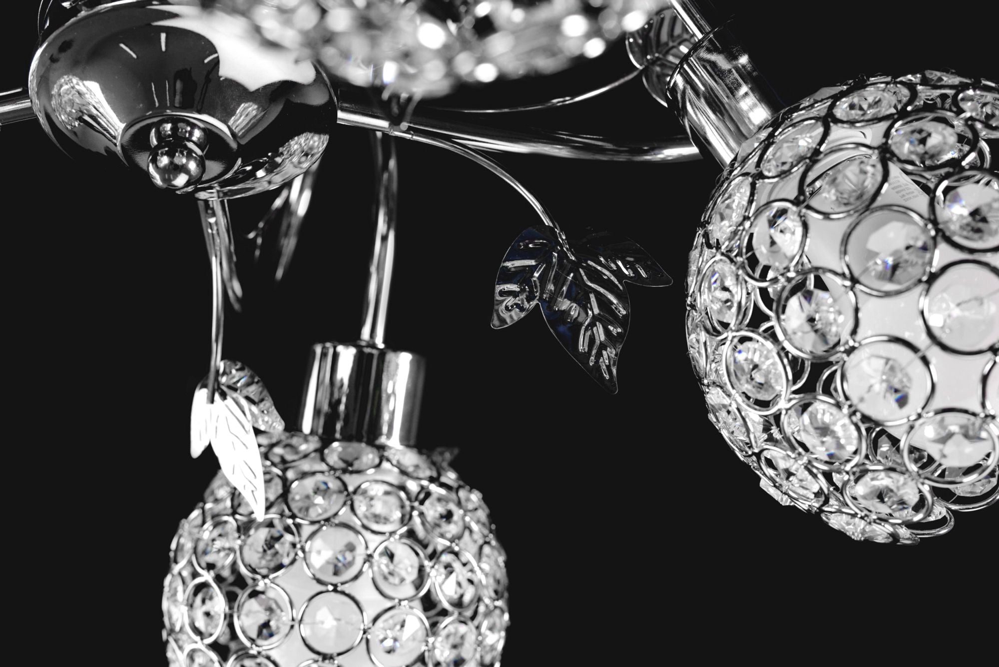 Lampadario In Cristallo Con Foglie In Metallo APP636-5C