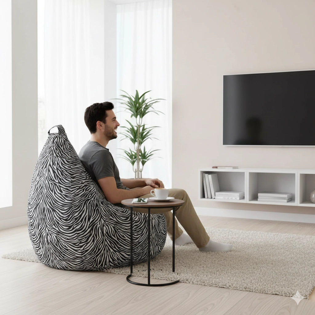 Poltrona Pouff in poliestere 80x120cm Zebrata Avalli