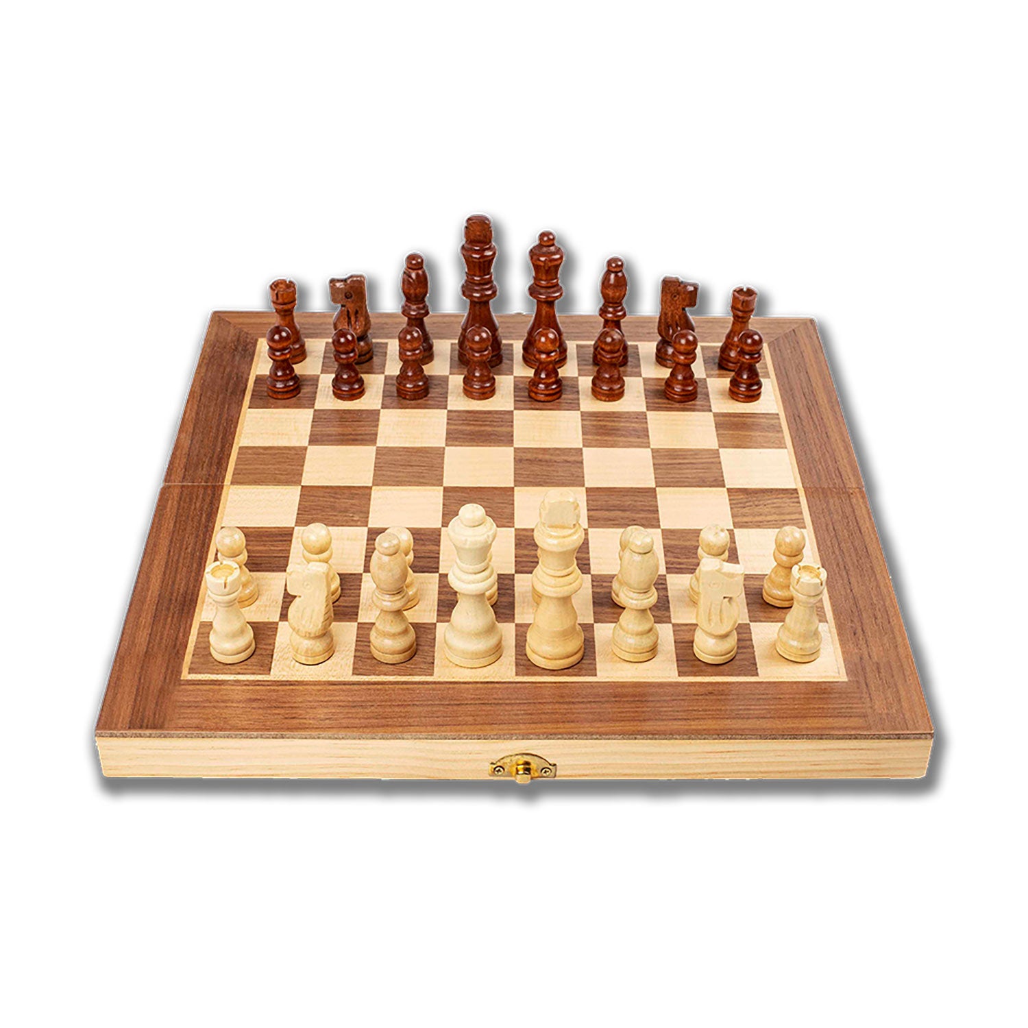 Scacchiera Pieghevole Salvaspazio in Legno 29x29 cm Deluxe per Appassionati