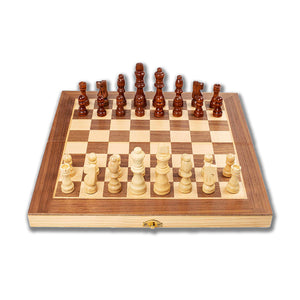 Scacchiera Pieghevole Salvaspazio in Legno 29x29 cm Deluxe per Appassionati