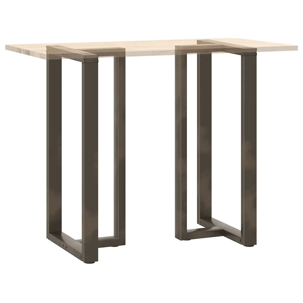 Gambe per tavolo da bar a forma di T 2 pz nere 60x35x(110-111) cm in acciaio 4013107