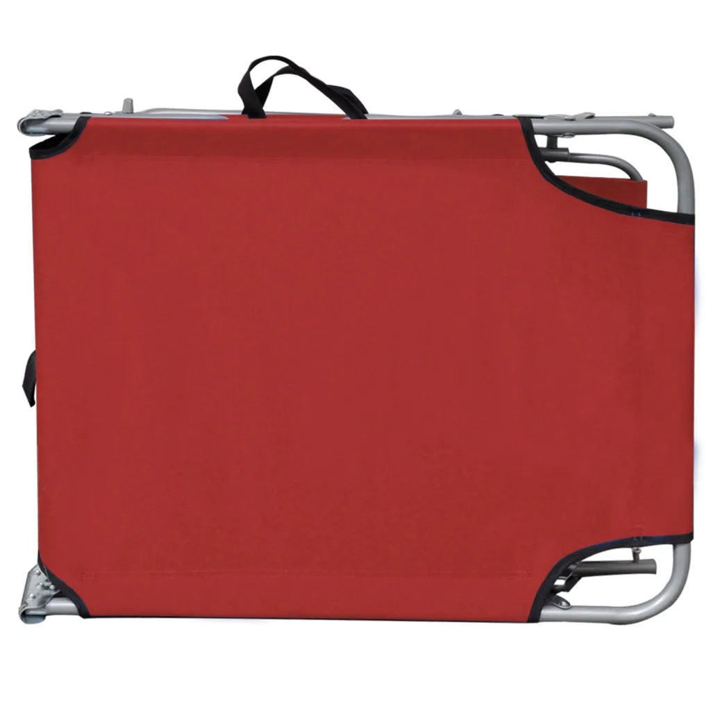 Lettino Prendisole Pieghevole con Baldacchino Alluminio Rosso 47771