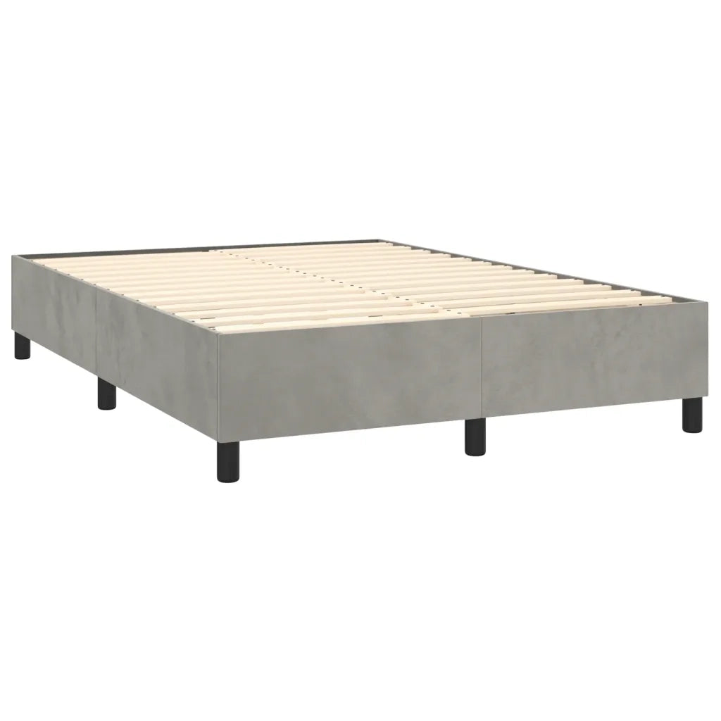 Giroletto a Molle con Materasso Grigio Chiaro 140x190cm Velluto 3137839