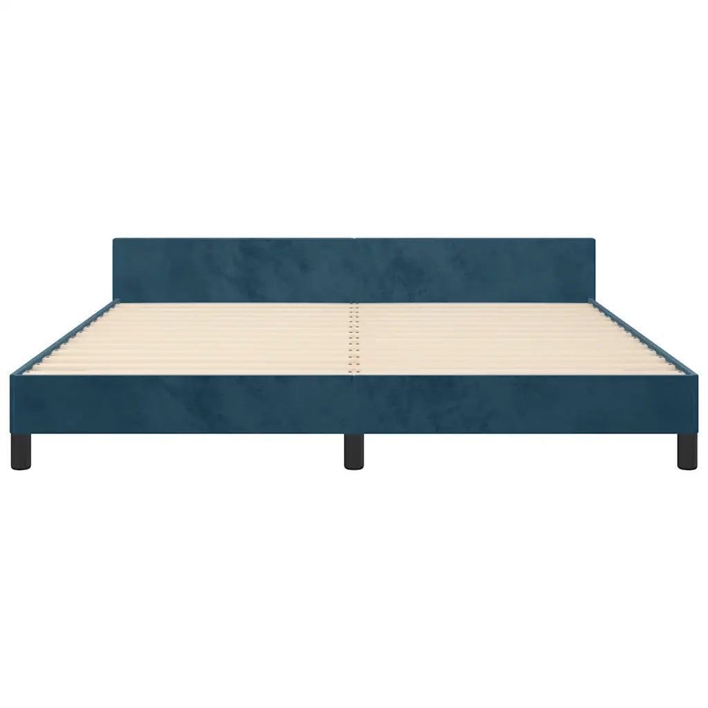Giroletto senza Materasso-Struttura Letto Blu Scuro 160x200 cm in Velluto 110006