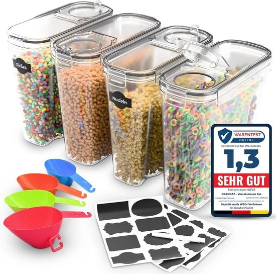Set di conservazione a scatola - plastica BPA libera - ermetica - 4 pezzi