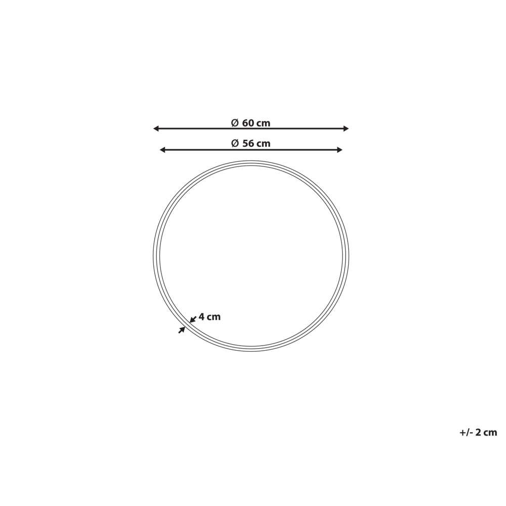 Specchio da parete decorativo con cornice rotonda in rattan ø 60 cm