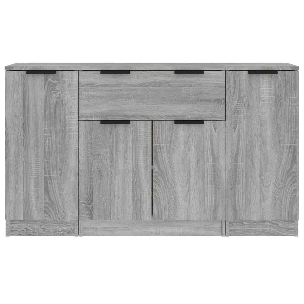 Credenze 3 pz | Madia | Buffet da pranzo | Armadio da pranzo Grigio Sonoma in Legno Multistrato