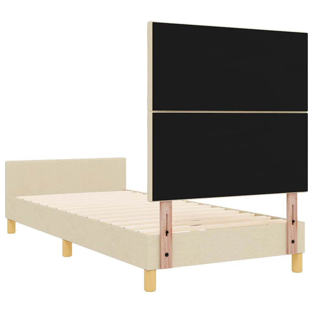 Struttura del letto con testiera Crema 90 x 190 cm Tessuto 3344772