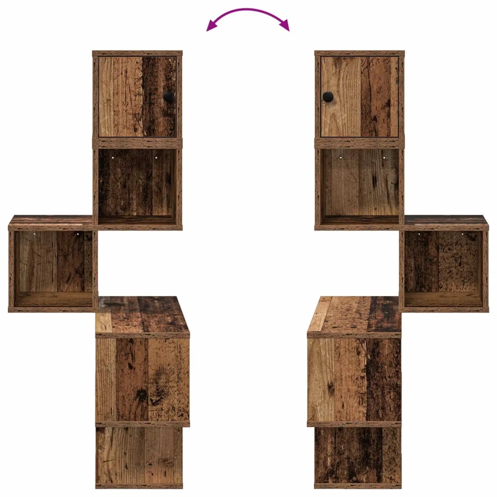 Mensola Angolare da Parete Legno antico 48 x 48 x 120 cm 8012234