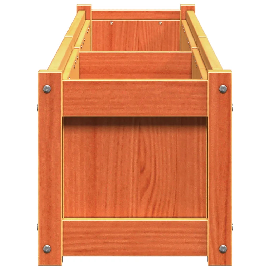 Fioriere da Giardino 2pz Marrone Cera Legno Massello di Pino 837499