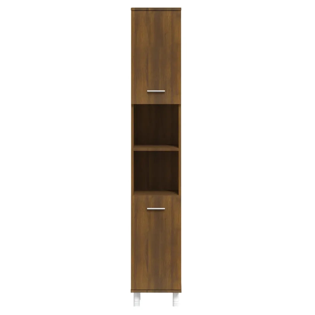 Armadietto Bagno Rovere Marrone 30x30x179 cm Legno Multistrato 825833