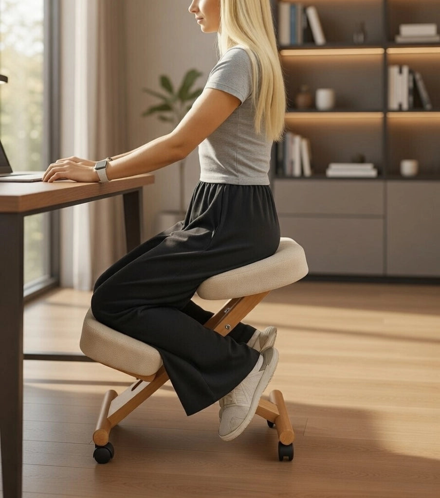 Sedia Sgabello Svedese da Ufficio Ortopedico Ergonomico in Legno Tosini F 2902