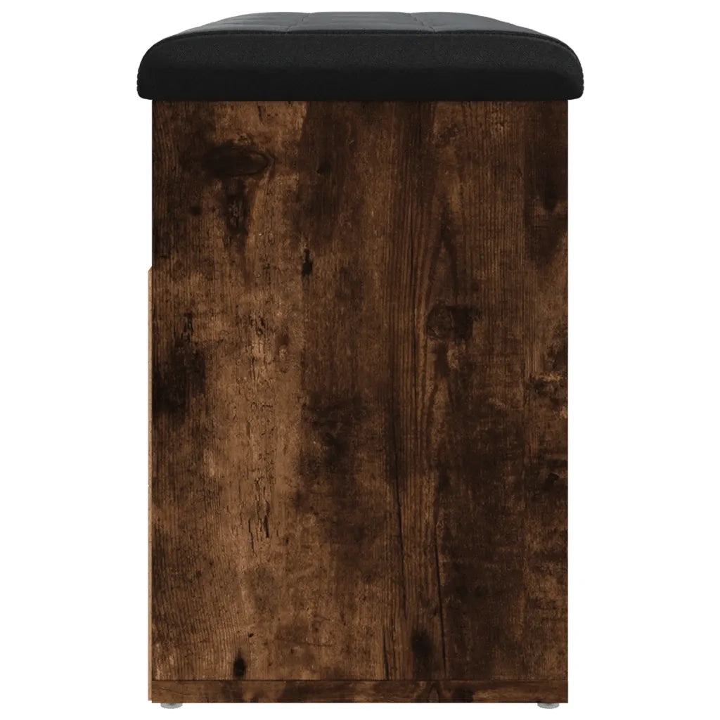 Panca Porta Scarpe-Sgabello-Panca Scarpiera Rovere Fumo 82x32x45,5 cm Legno Multistrato