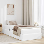 Letto con contenitore e materasso 2 pcs Bianco Pelle 3399589