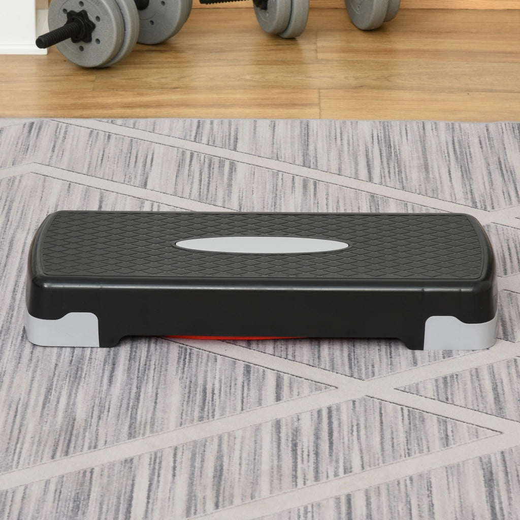 Step Aerobico Regolabile 2 Livelli ¨C Zephmum ¨C Nero Grigio Rosso 68x28x15 cm