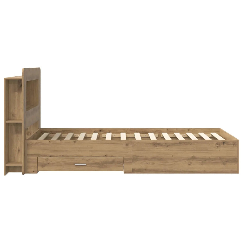 Telaio del letto con storage Rovere Artigianale 90 x 190 cm
