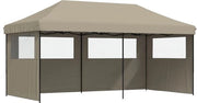 Tenda da festa pieghevole - Pergola - 3x6 - Easy up - Impermeabile - con Pareti laterali - Resistente alle intemperie - Beige