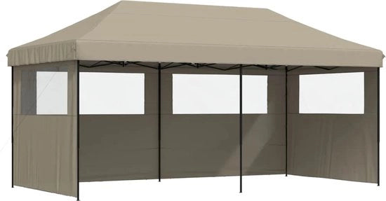 Tenda da festa pieghevole - Pergola - 3x6 - Easy up - Impermeabile - con Pareti laterali - Resistente alle intemperie - Beige