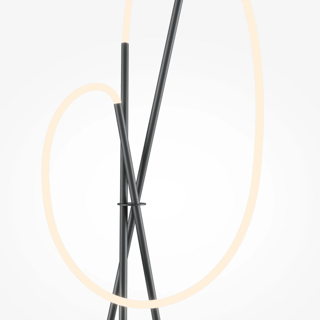 Maytoni Lampada da terra moderna Crochet 1 luce LED integrato nero alluminio