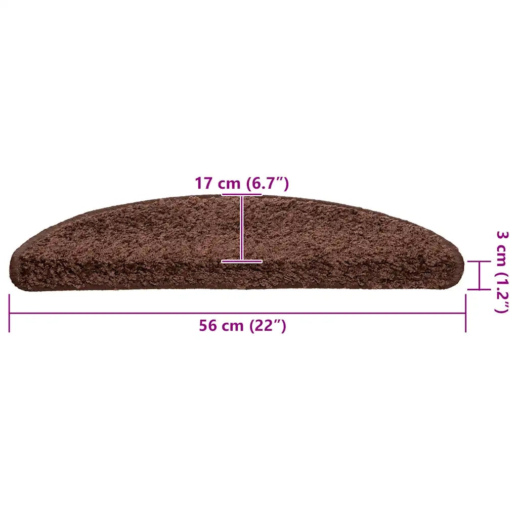 Tappetini per scale 30 pz 56x17x3 cm Marrone Semicircolari 3365802