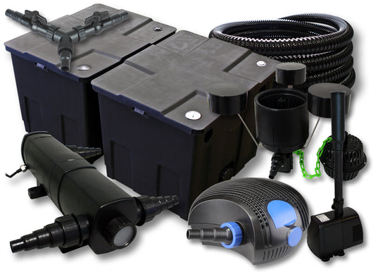 set per laghetti filtro 60000l chiarificatore 24W pompa 100W tubo 25m skimmer pompa fontana