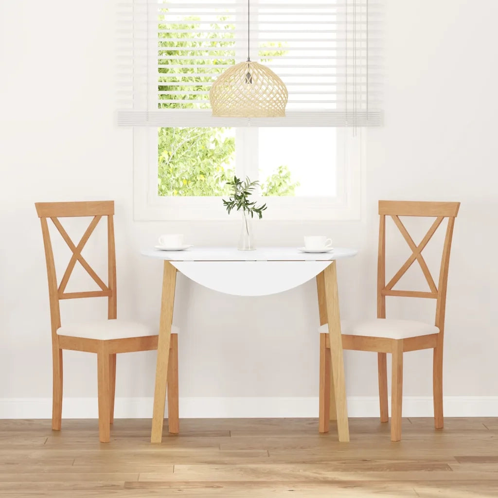 Sedie da Pranzo con Cuscini 2 pz in Legno Massello di Hevea