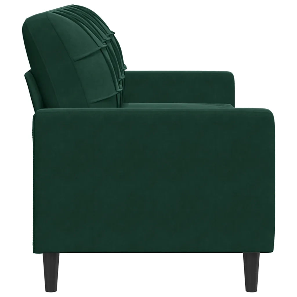 vidaXL Divano a 3 Posti Verde Scuro 180 cm in Velluto