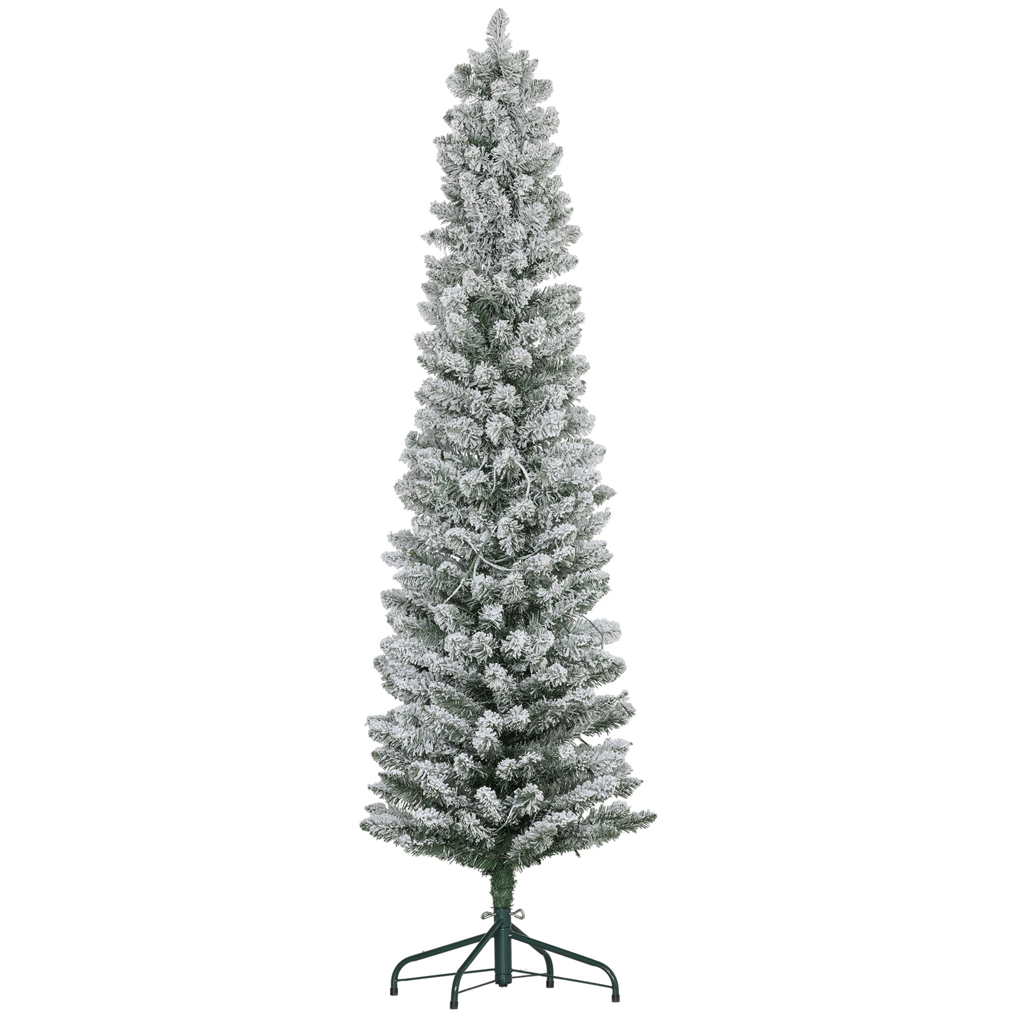Albero di Natale Artificiale Innevato 180 cm 329 Rami e Luci LED Bianco Caldo Verde